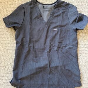 Figs Charcoal V-Neck Scrub Top